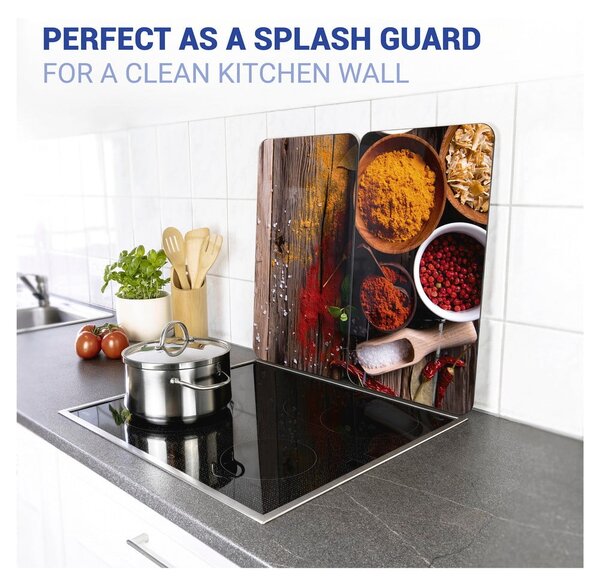 Set 2 protecții din sticlă pentru aragaz Wenko Spices, 52 x 30 cm