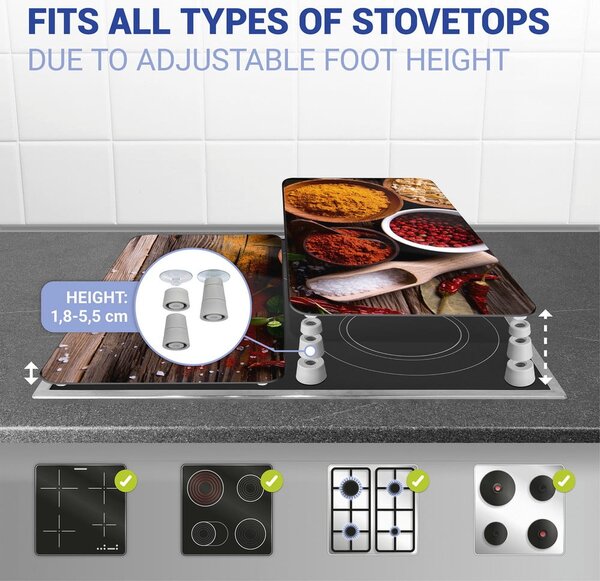 Set 2 protecții din sticlă pentru aragaz Wenko Spices, 52 x 30 cm