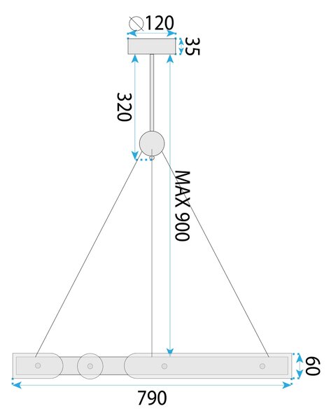 Lampa LED APP1549-cp Gold + Remote Control