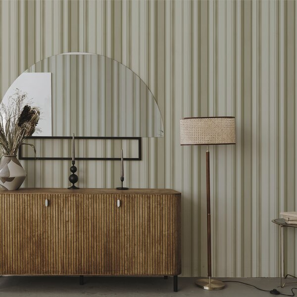 Tapet Fond crem cu dungi verticale gri-bej, Tapet geometrie, Tapet dungi, a00564 : Uwalls.ro
