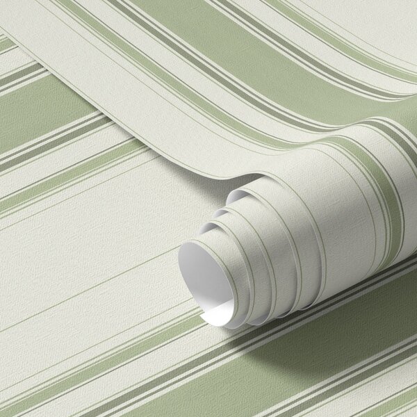 Tapet Fond deschis cu dungi de accent verde închis, Tapet geometrie, Tapet dungi, a00562 : Uwalls.ro