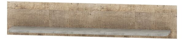 Polita Bari, stejar nisip/gri, PAL laminat, 140x22x28 cm