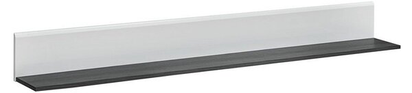 Polita SOLIDO TWIN, alb/negru, PAL laminat, 180x21x20 cm