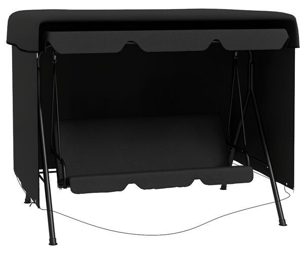 Outsunny Husa de Protectie balansoar de Gradina panza impermeabila dim. 2,15L x 1,55l x 1,5H m PE Negru | Aosom Romania