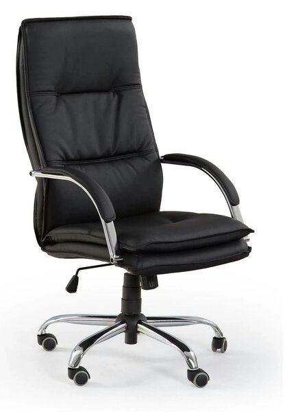 Scaun de birou STANLEY, negru, piele ecologica, 59x71x108/115 cm