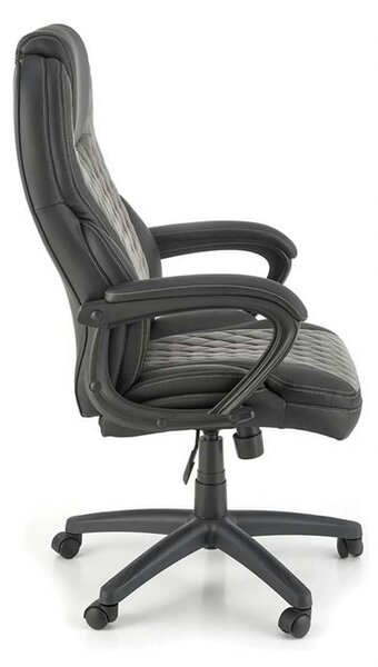 Scaun birou GANDALF, gri/negru, piele ecologica, 65x73x113/120 cm