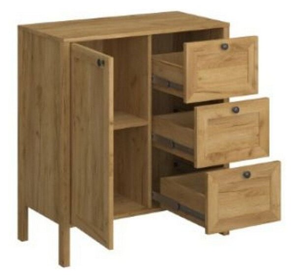 Comoda KLARK, stejar auriu, PAL/MDF, 81x42x87 cm