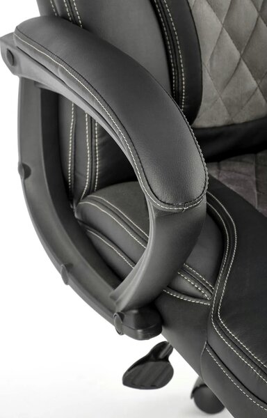 Scaun birou GANDALF, gri/negru, piele ecologica, 65x73x113/120 cm