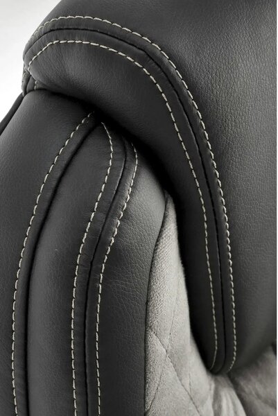 Scaun birou GANDALF, gri/negru, piele ecologica, 65x73x113/120 cm