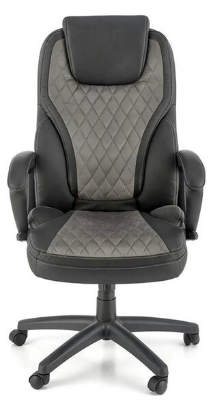 Scaun birou GANDALF, gri/negru, piele ecologica, 65x73x113/120 cm