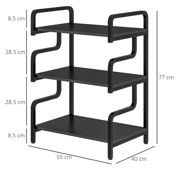 Homcom Rafturi Depozitare – 3 Niveluri, Metal Stil Industrial | Aosom Romania