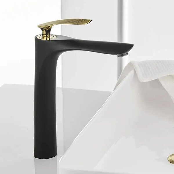 Rea Orbit, baterie chiuveta inalta, negru - auriu, REA-B2055
