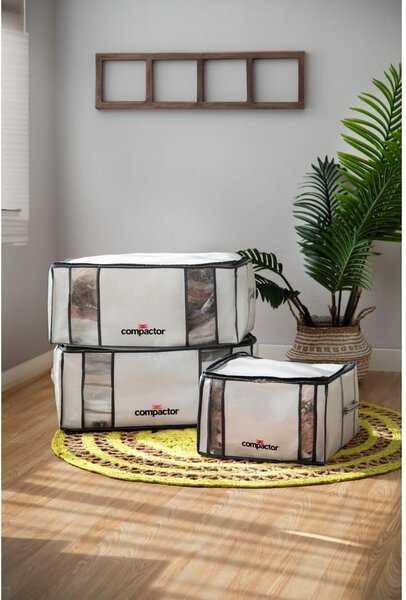 Cutie de depozitare pentru haine din material textil cu vacuum/cu pereți întăriți 42x25x25 cm Life – Compactor
