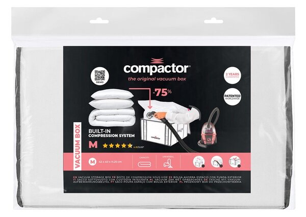 Cutie de depozitare pentru haine din material textil cu vacuum/cu pereți întăriți 42x25x25 cm Life – Compactor