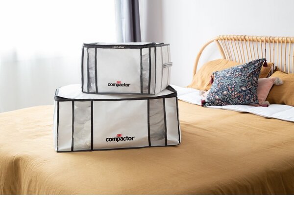 Cutie de depozitare pentru haine din material textil cu vacuum/cu pereți întăriți 42x25x25 cm Life – Compactor