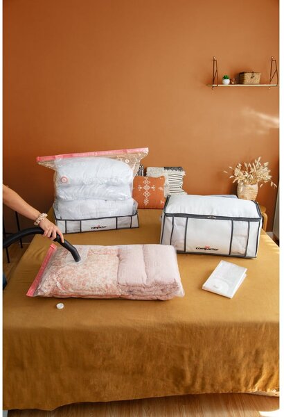 Cutie de depozitare pentru haine din material textil cu vacuum/cu pereți întăriți 42x25x25 cm Life – Compactor