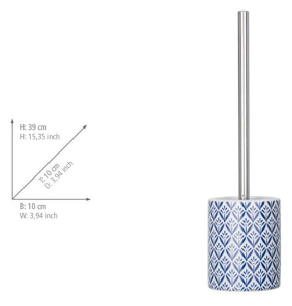 Perie de WC albastră din ceramică Lorca – Wenko