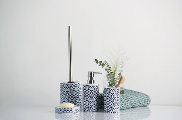 Perie de WC albastră din ceramică Lorca – Wenko