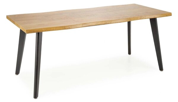 Masa extensibila bucatarie DICKSON, stejar miere/negru, 150/210x90x75