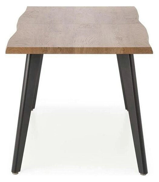 Masa extensibila bucatarie DICKSON, stejar miere/negru, 150/210x90x75