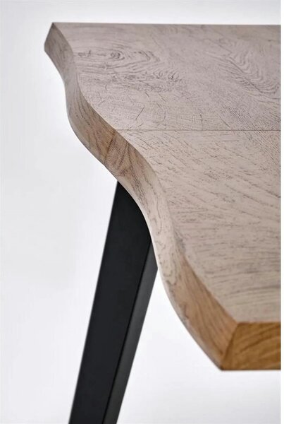 Masa extensibila bucatarie DICKSON, stejar miere/negru, 150/210x90x75