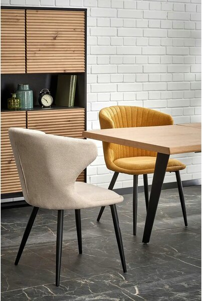 Masa extensibila bucatarie DICKSON, stejar miere/negru, 150/210x90x75