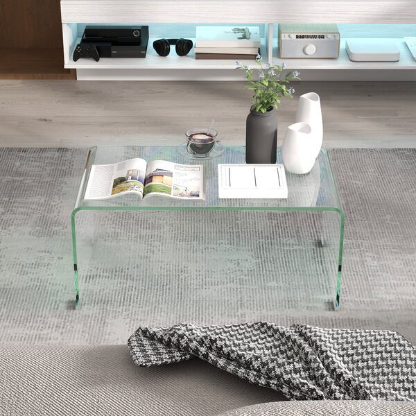 HOMCOM Masa de cafea din sticlă masă de salon rectangulară design modern din sticlă temperată cu margini rotunjite sigure transparent | Aosom Romania
