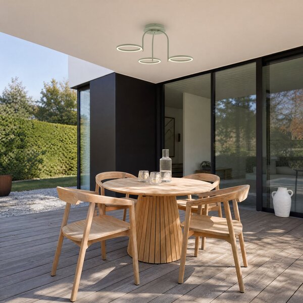 Lucande Lampa de tavan pentru exterior cu LED-uri Sylvara, verde, CCT, 3, reglabil, Verde, Metal, Design