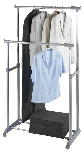 Suport de haine mobil telescopic din metal gri Twin - Wenko
