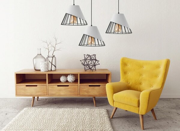 LAMPA DE TAVAN SUSPENDABILA METAL alb APP228-1CP