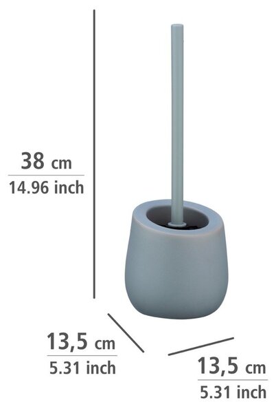 Perie cu suport din ceramică pentru toaletă Wenko Badi, gri