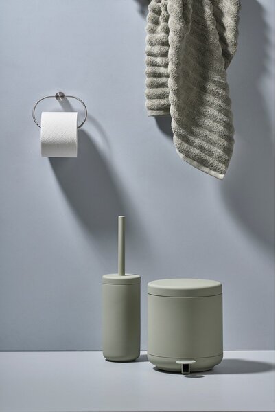 Perie din ceramică pentru toaletă Zone Eucalyptus, gri verde