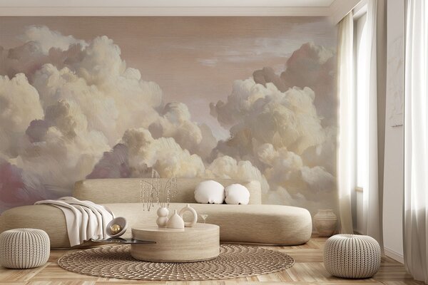 Tapet Nori în lumina caldă roz pastel, Fototapet Cer, w04550v1 : Uwalls.ro
