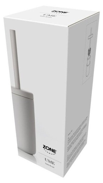 Perie din ceramică pentru toaletă Zone Soft Grey, gri deschis