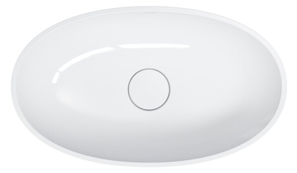 Omnires Shell M+ lavoar 60x35 cm ovale de blat alb luciu SHELLUNBP