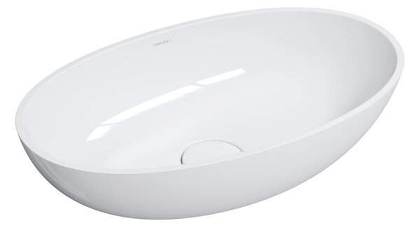 Omnires Shell M+ lavoar 60x35 cm ovale de blat alb luciu SHELLUNBP
