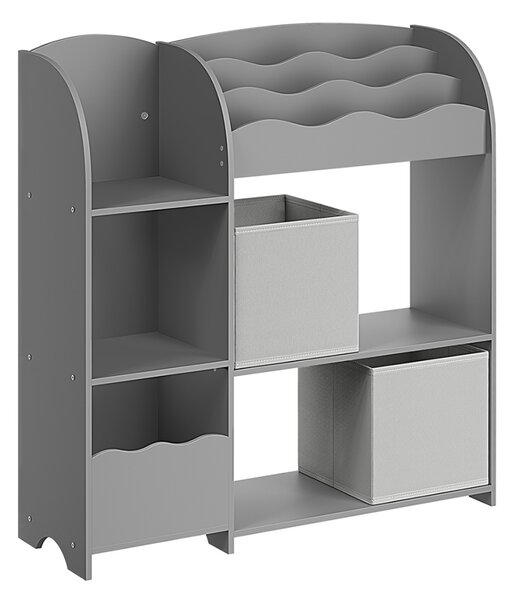 Raft pentru depozitare jucarii Songmics Gri 93x30x100 cm