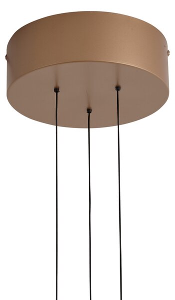 Lampă suspendată modernă bronz cu lemn de nuc, inclusiv LED reglabil - Smith