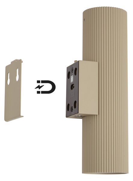 Japandi wandlamp taupe incl. LED 3-staps dimbaar in Kelvin en oplaadbaar - Ribelle