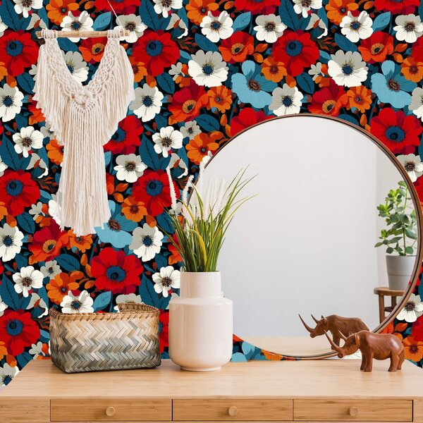 Tapet Flori multicolore, Tapet flori, a00542 : Uwalls.ro