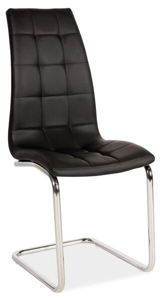 Scaun H103, negru/crom, piele ecologica/metal, 42X43X102 cm