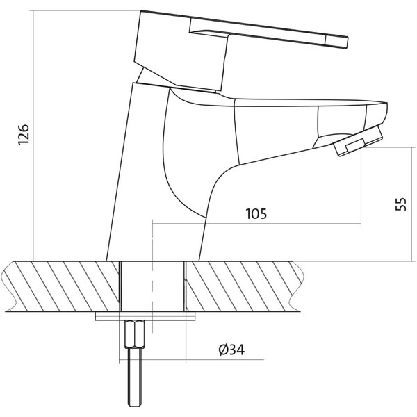Cersanit Cari baterie lavoar stativ crom S951-040