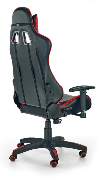 Scaun gaming DEFENDER, rosu/negru, piele ecologica, 68x69x126/134 cm