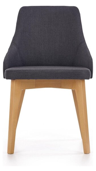 Scaun TOLEDO, gri inchis/stejar miere, stofa clasica, 55x51x82 cm