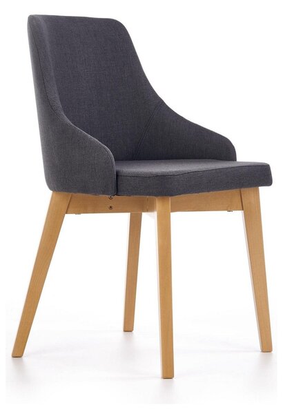 Scaun TOLEDO, gri inchis/stejar miere, stofa clasica, 55x51x82 cm