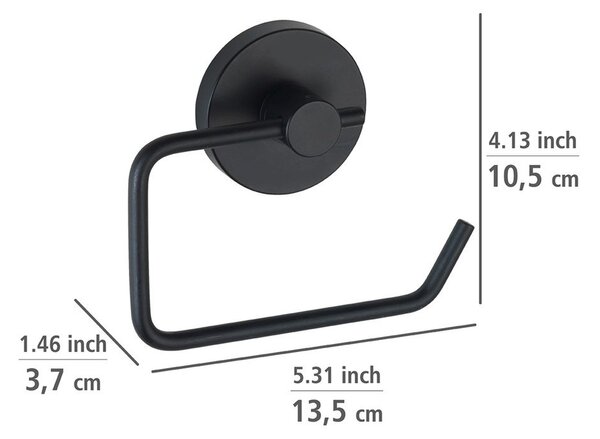 Suport pentru hârtia de toaletă Wenko Vacuum-Loc® Milazzo, negru