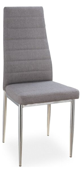 Scaun tapitat H263, gri/crom, stofa clasica/metal, 40X38X96 cm