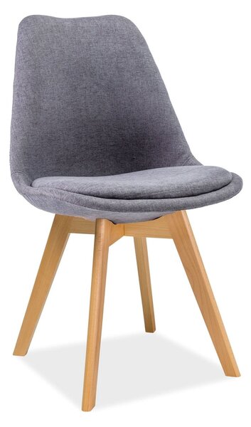 Scaun DIOR, gri/stejar, stofa/lemn, 49x41x83 cm