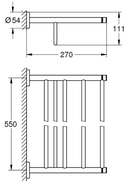 Grohe Essentials raft 55 cm crom 40800001
