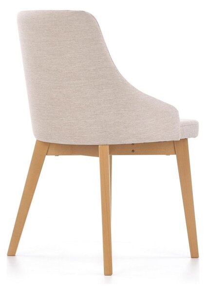 Scaun tapitat Toledo, bej deschis/stejar miere, stofa clasica/lemn de fag, 51X55X82 CM